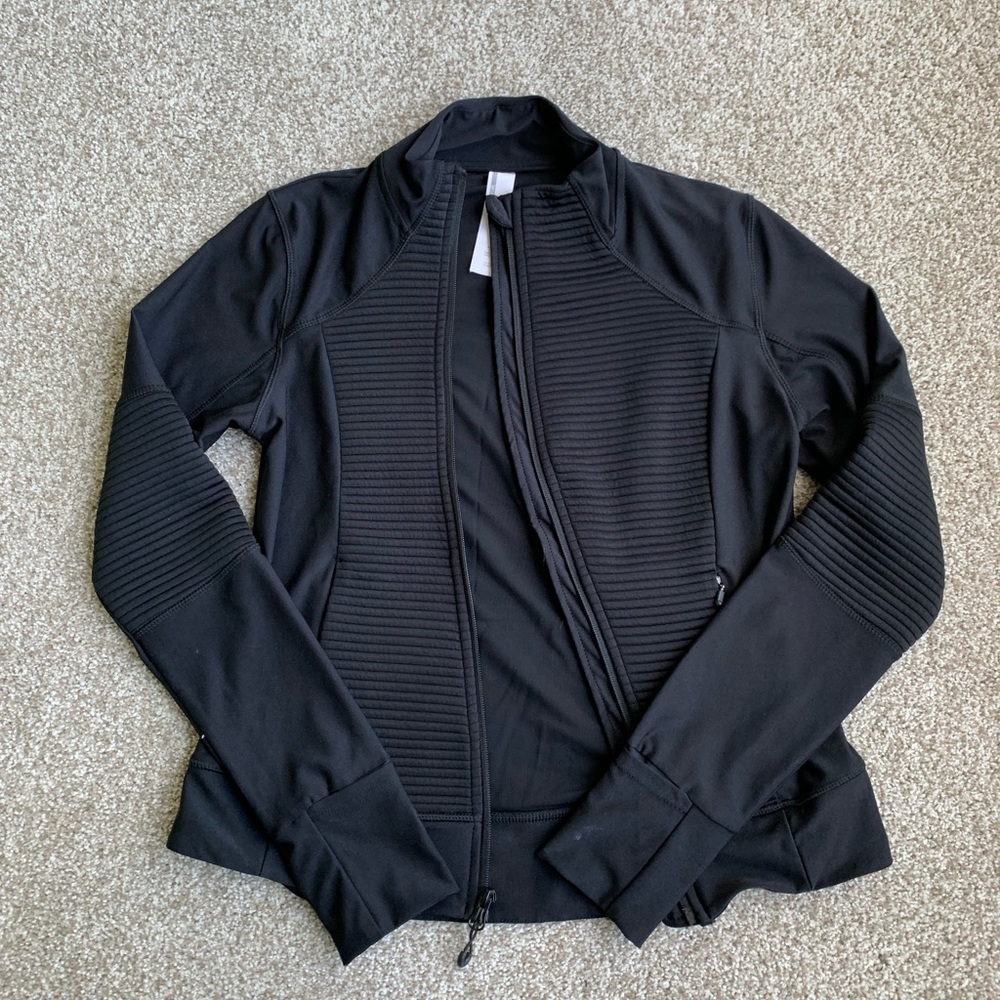 Black athletic zip up jacket